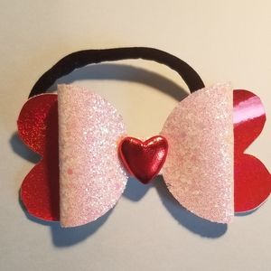 Heart shaped hair bow